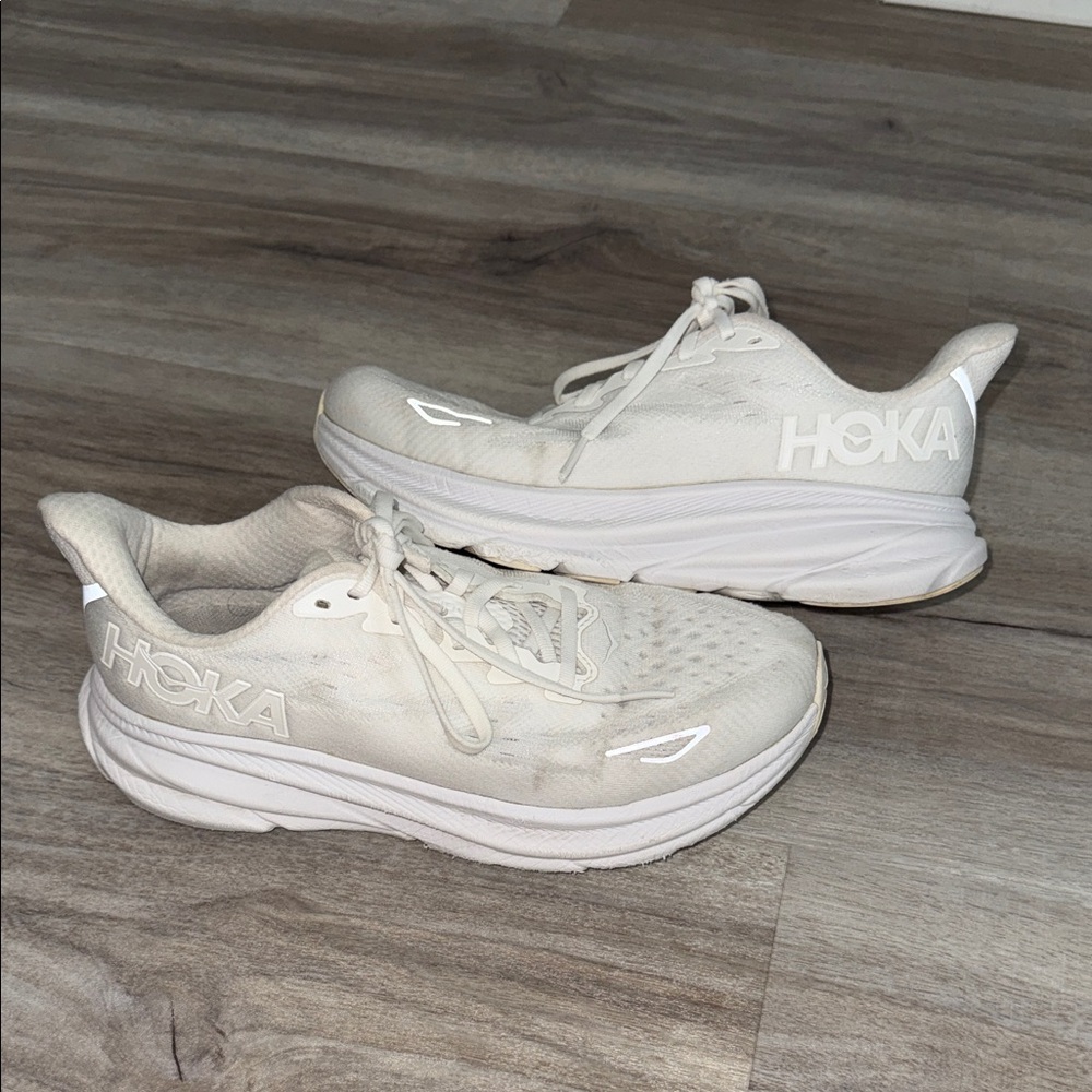 Hoka Women's All-White Lightweight Running Shoes
